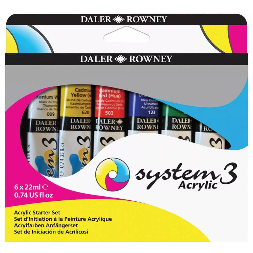 Daler Rowney System 3 Original Starter Set of 6 x 22ml Tubes